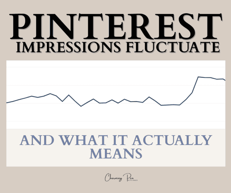 Graph showing decline in Pinterest impressions and insights on what it means.