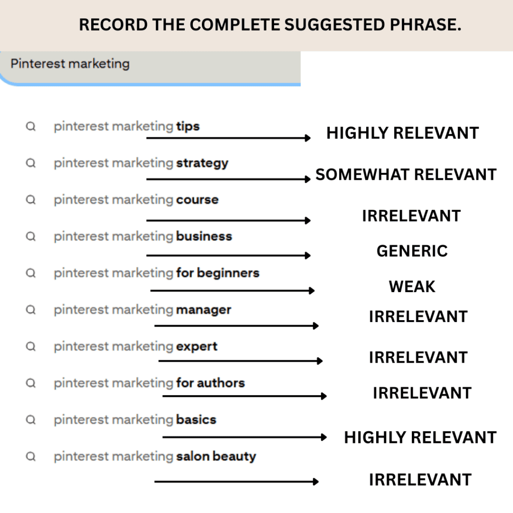 Pinterest marketing tips and strategies for effective keyword research.