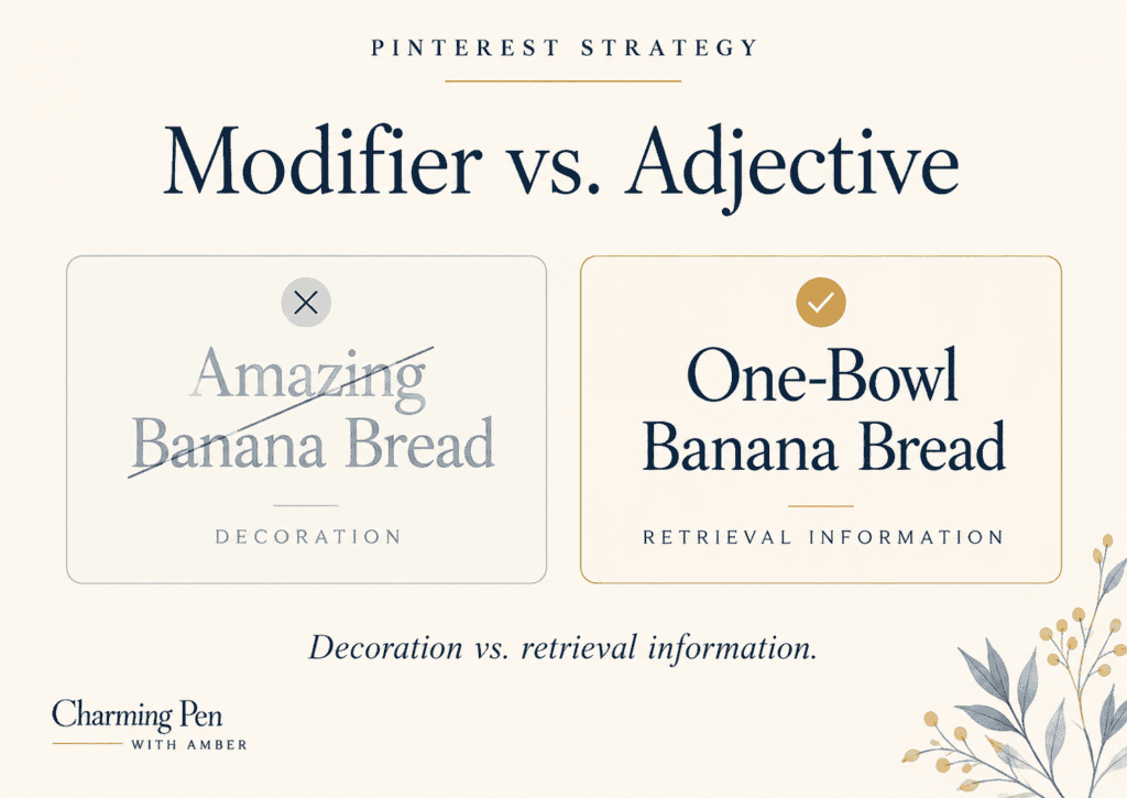 illustration showing the difference between using a modifier vs just an adjective