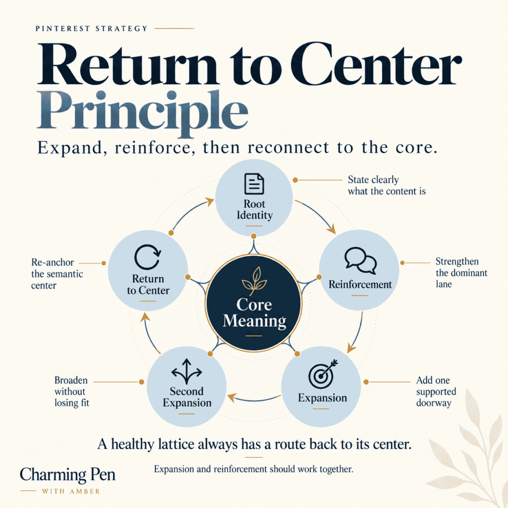 return to centre principle for classification of pinterest pins